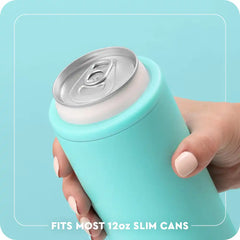 Saddle Stitch Cream Skinny Can Cooler 12oz